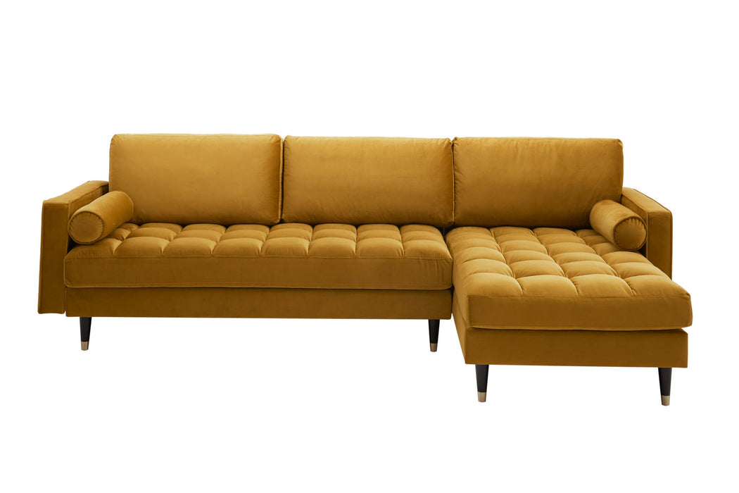 Ecksofa Plush Velvet II 260cm senfgelb Samt