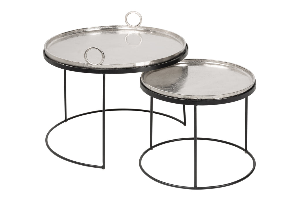 Beistelltisch Jura Oriental 2er Set silber