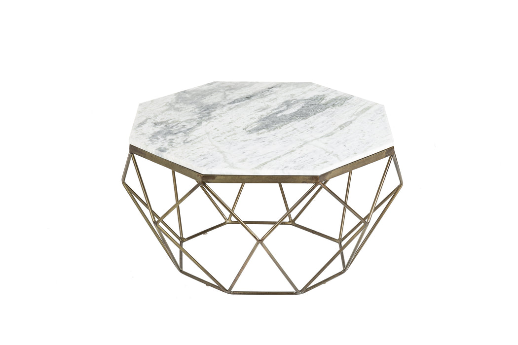 Couchtisch Diamant 70cm Marmor weiß
