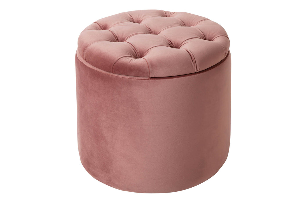Hocker Barock Storage 50cm Samt altrosa