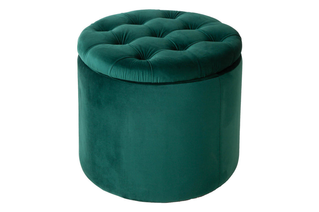 Hocker Barock Storage 50cm Samt dunkelgrün