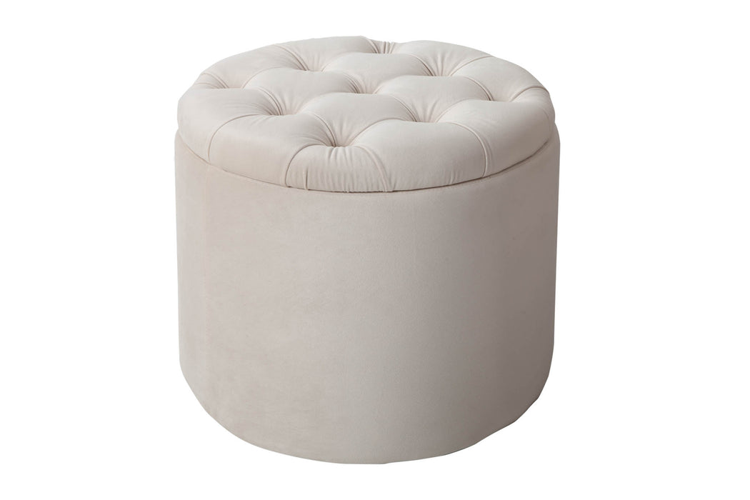 Hocker Barock Storage 50cm Samt beige