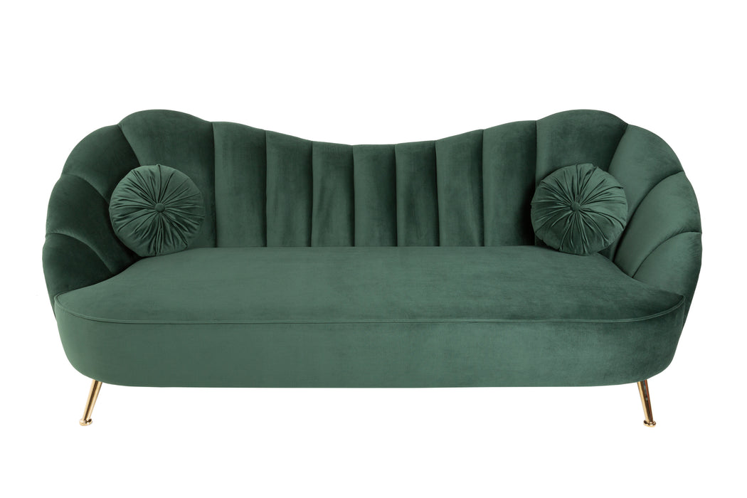 Sofa Serena 220cm Samt Flaschengrün