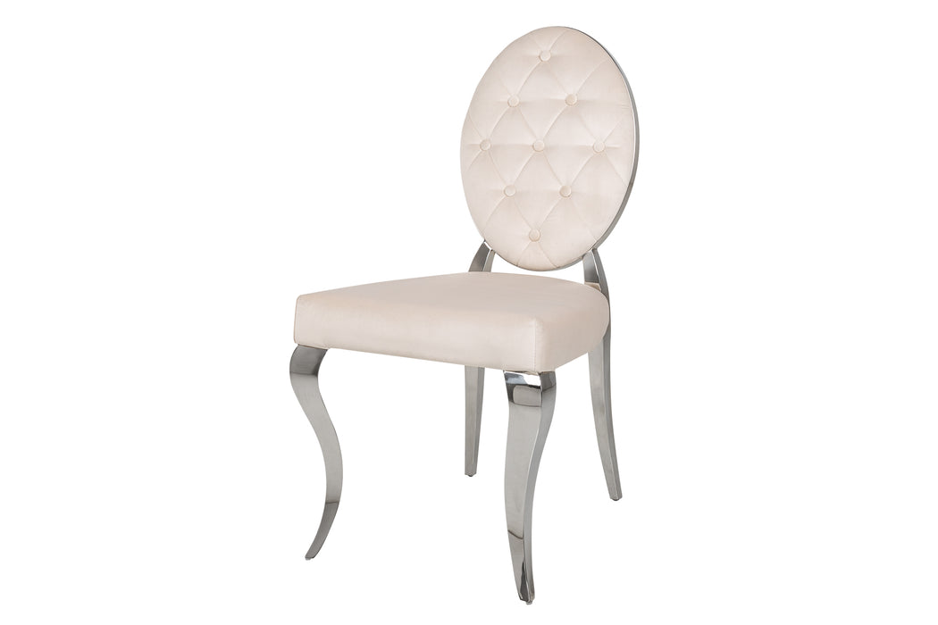 Stuhl Barock beige Samt