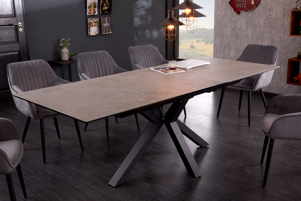 Esstisch Infinity 180-225cm Keramik Beton-Optik