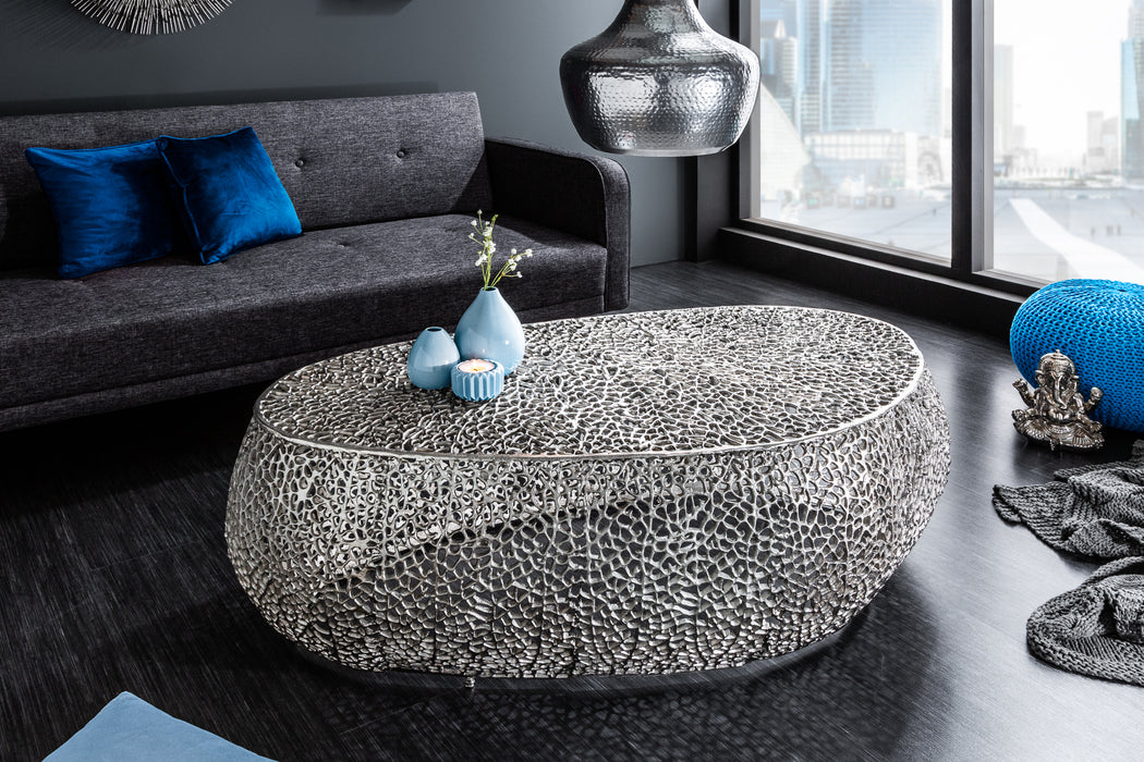 Couchtisch Petal 120cm silber