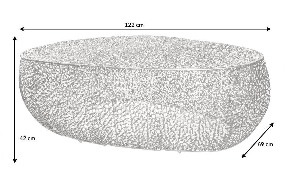 Couchtisch Petal 120cm silber