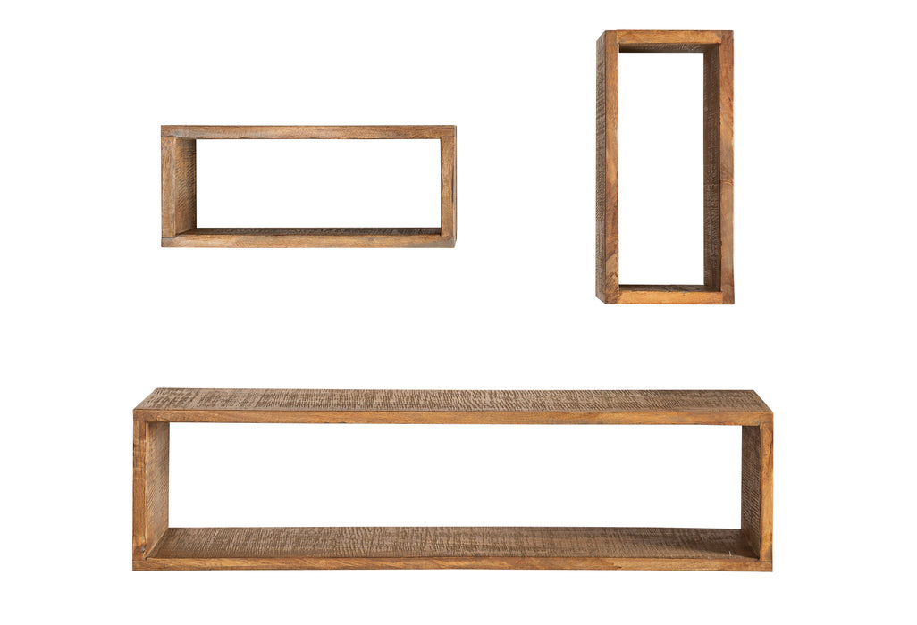 Wandregal Fitzgerald 3er Set Mango braun