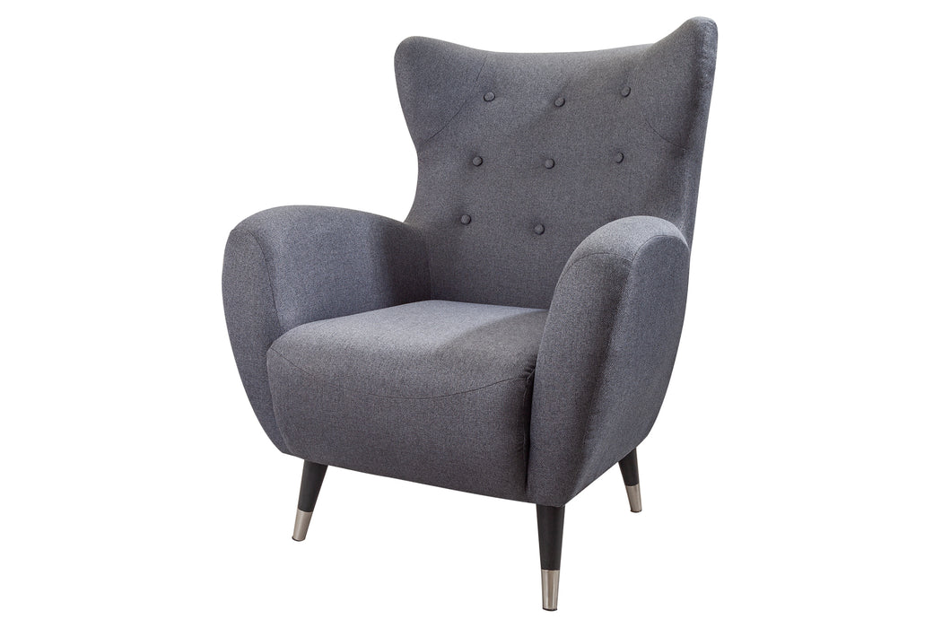 Sessel Duke grau silberne Kappen