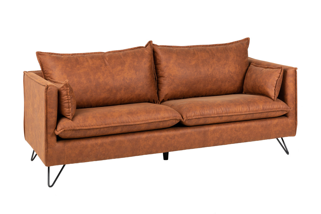 Sofa Enzo 3er antik braun Retro Hairpin-Füße