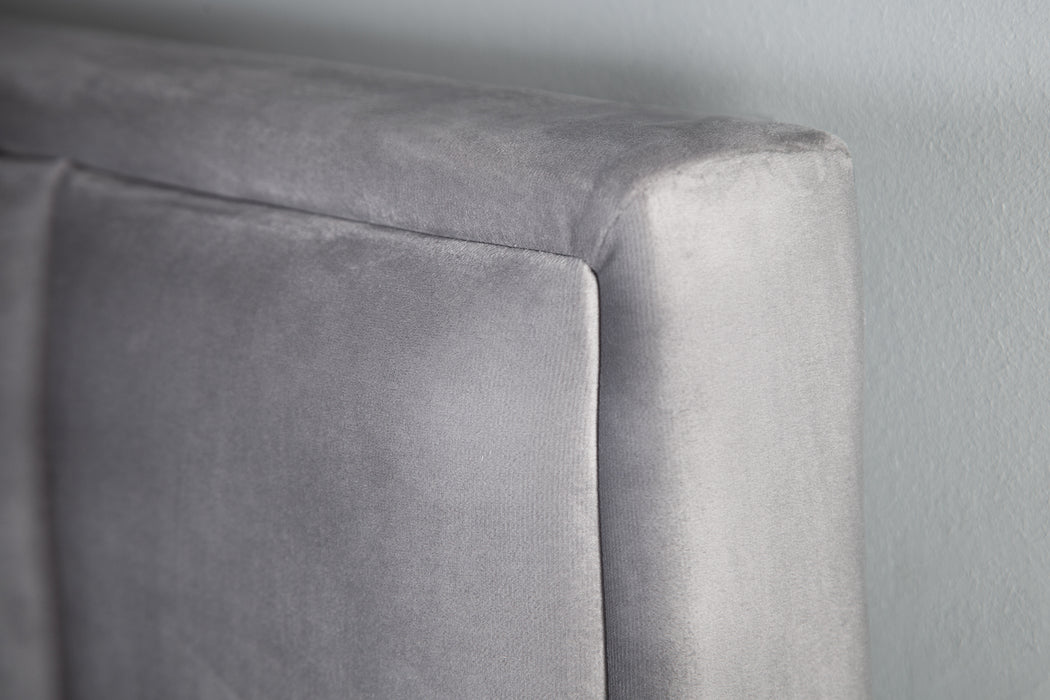Bett Urbane 180x200cm Samt silbergrau