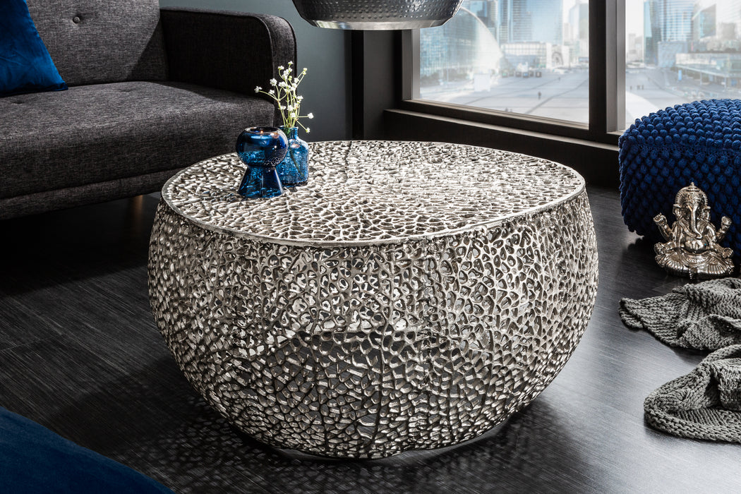 Couchtisch Petal silber 80cm