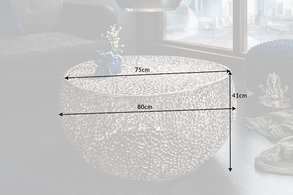 Couchtisch Petal silber 80cm