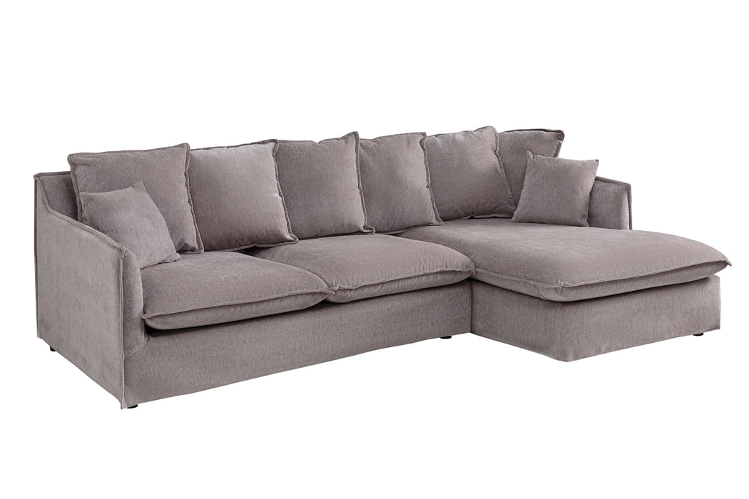 Eck-Sofa Clouds 255cm Samt taupe
