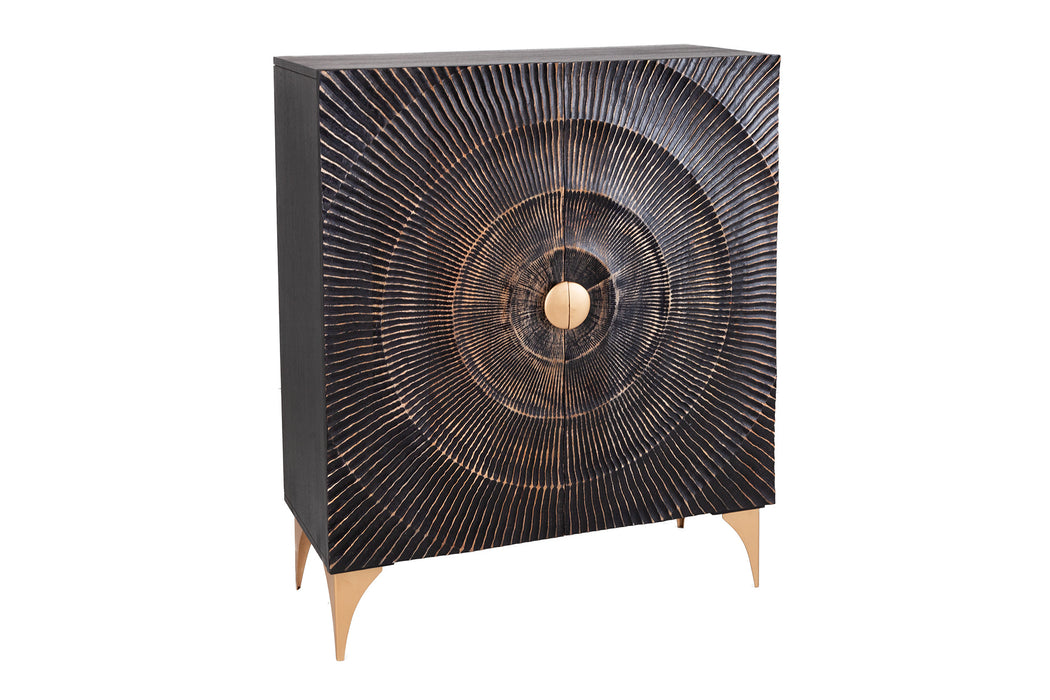 Highboard Drop 120cm schwarz gold
