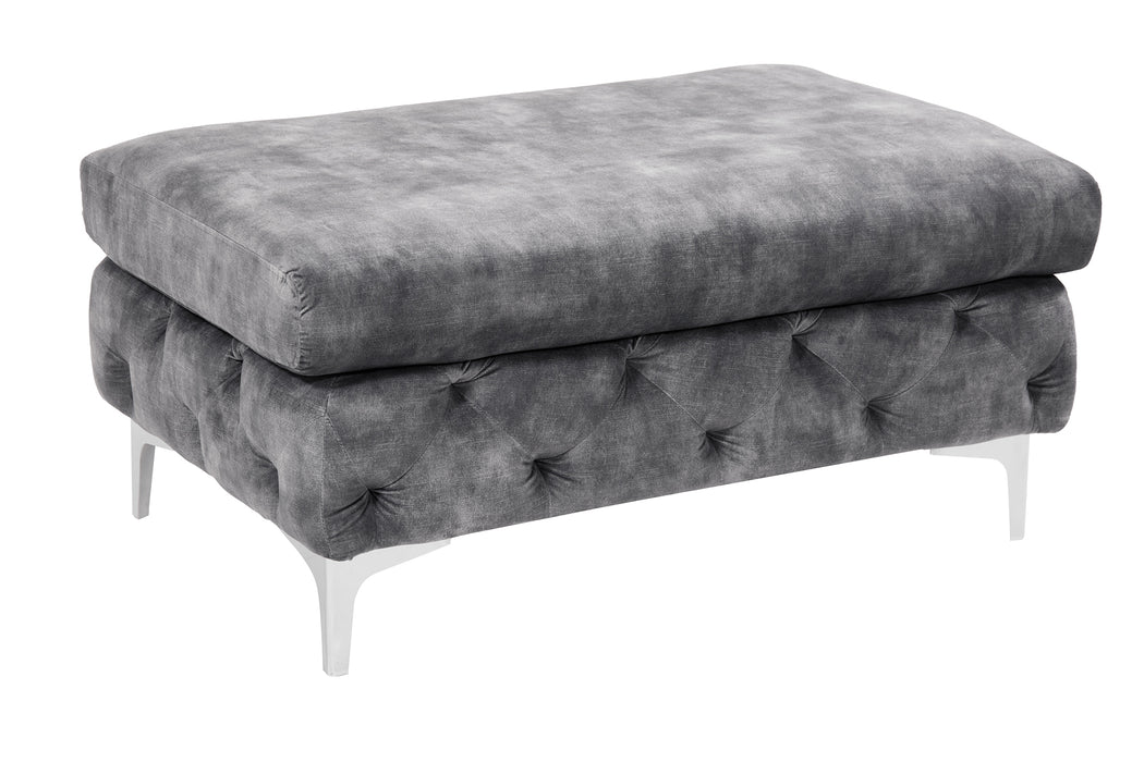 Hocker Barock dunkelgrau Samt