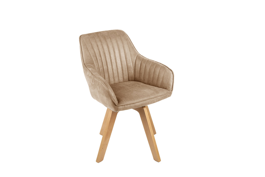 Stuhl Pisa champagner Samt drehbar