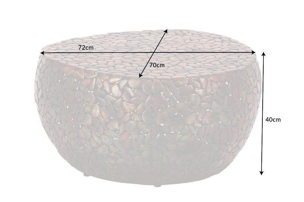Couchtisch Rock Mosaic 72cm kupfer