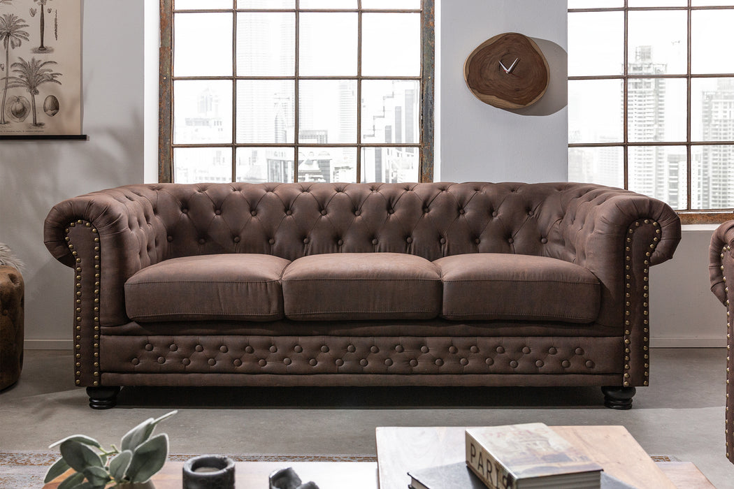Sofa Chesterfield II 3er 210cm Vintage Braun