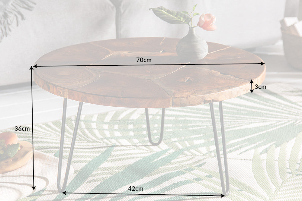 Couchtisch Patchwork 70cm Teak