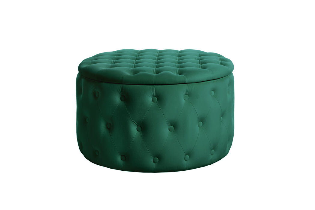 Hocker Barock Storage 75cm Samt smaragdgrün