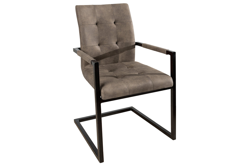 Freischwinger Cambridge antik taupe mit Armlehne