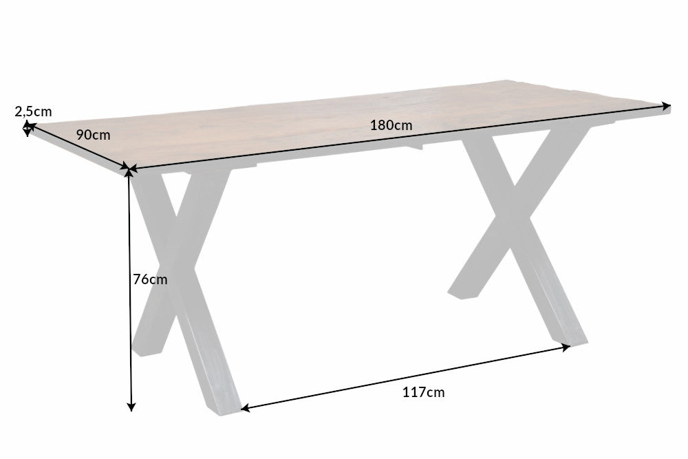 Esstisch Barcelona Mit Geflextem X Gestell 180cm
