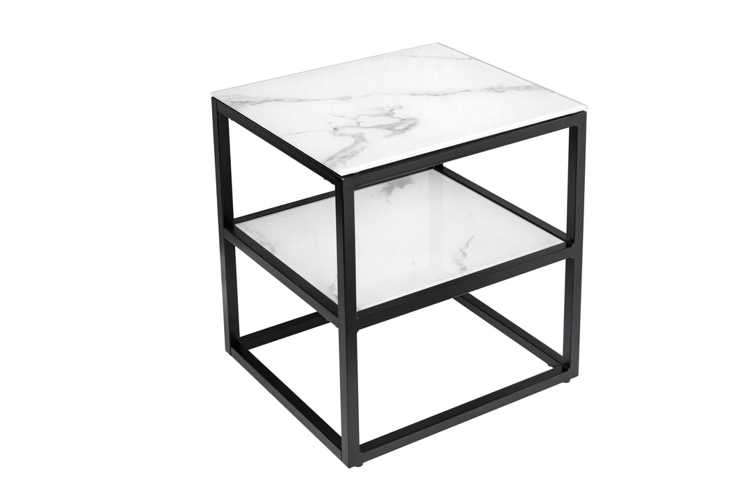 Beistelltisch Eleganz 45cm weiß Marmor Optik