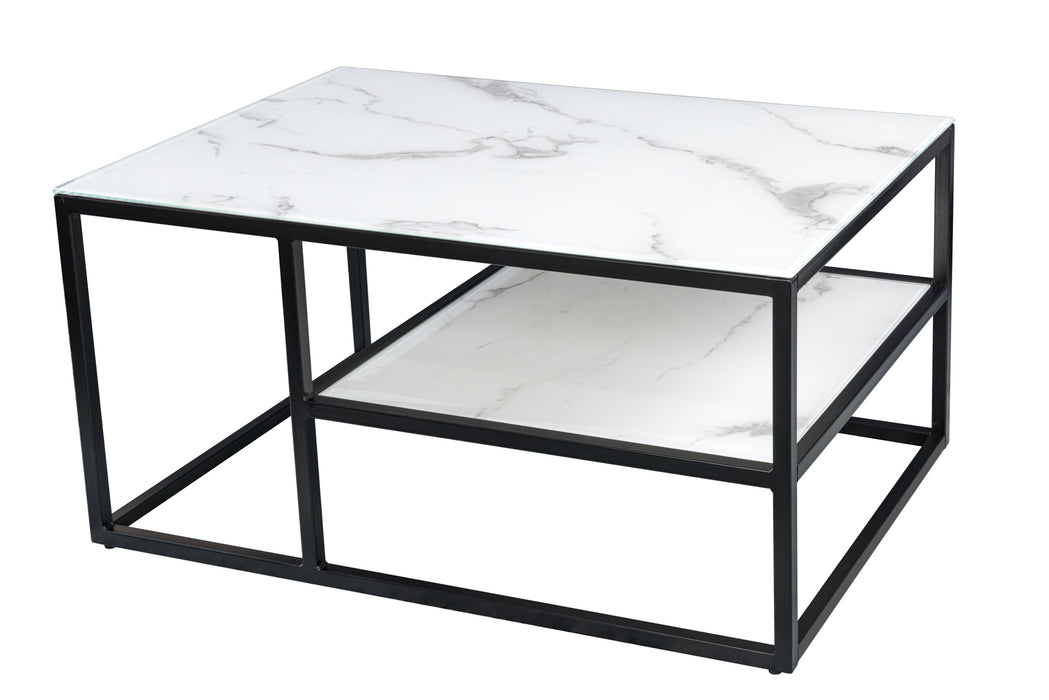 Couchtisch Eleganz 90cm weiß Marmor Optik