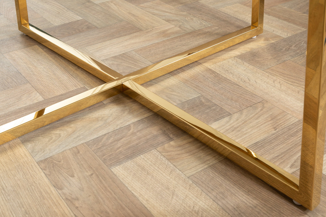 Couchtisch Eleganz 80cm weiß Marmor Optik