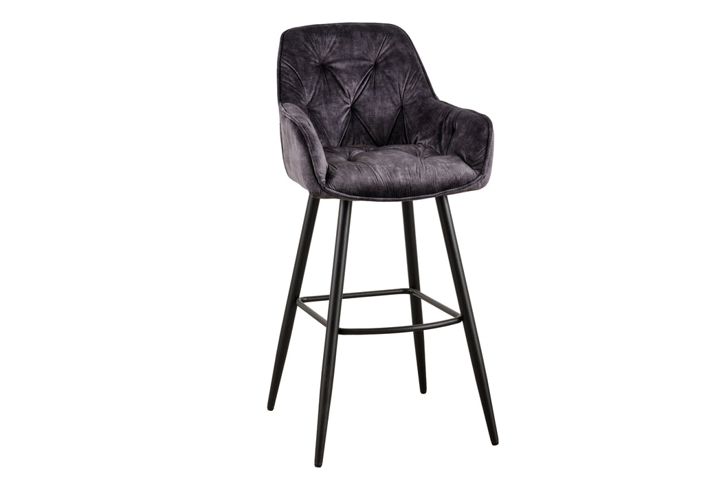 Barhocker Turin grau Samt