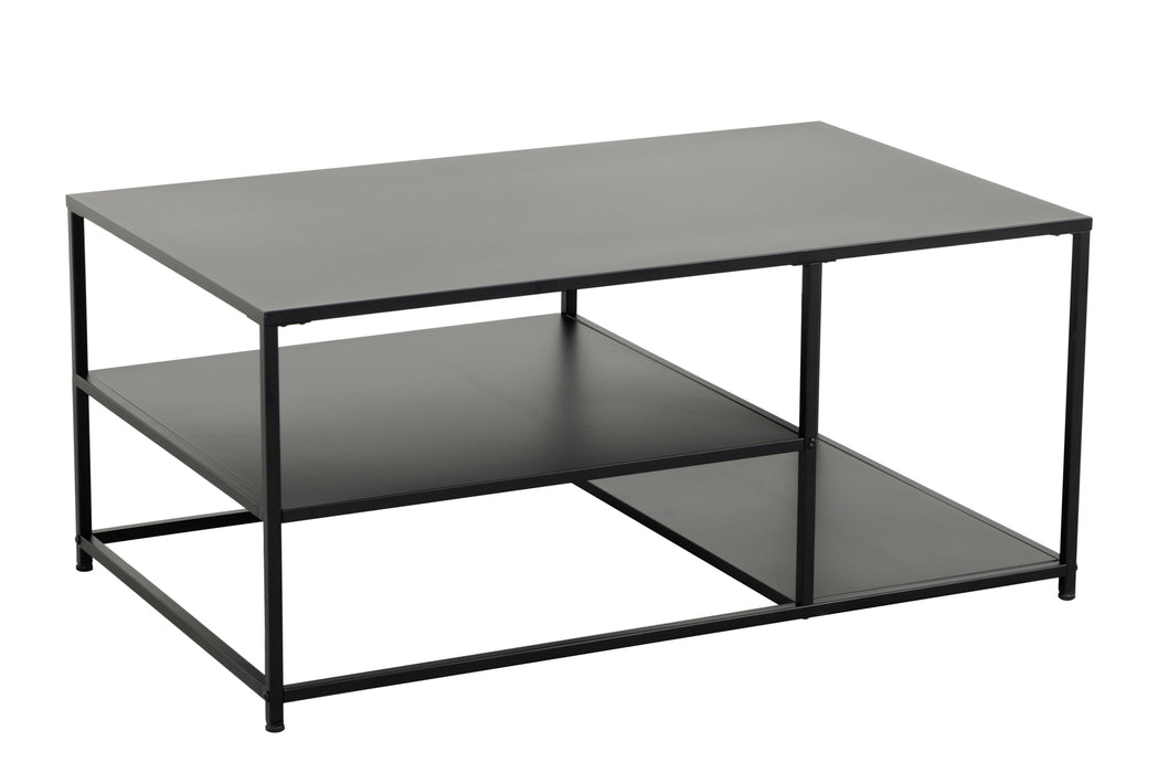 Couchtisch Titanium Pro 100cm 2 Regale schwarz