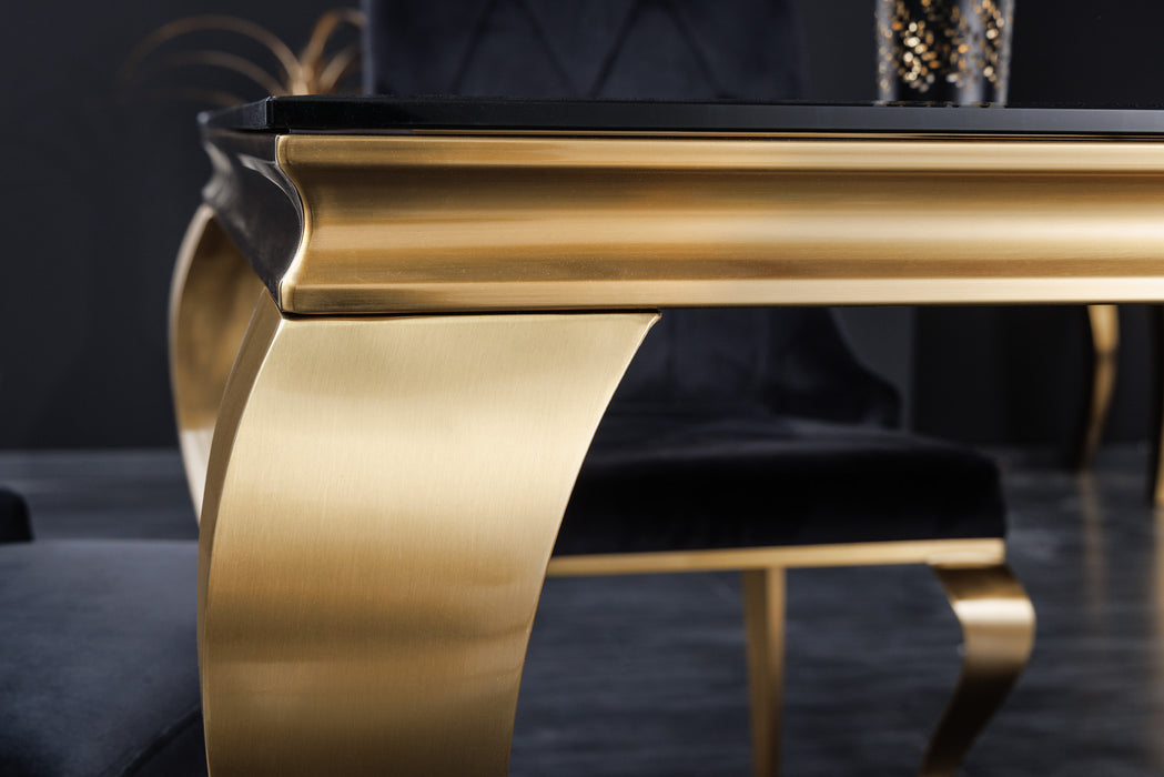 Esstisch Barock 180cm schwarz gold Opal