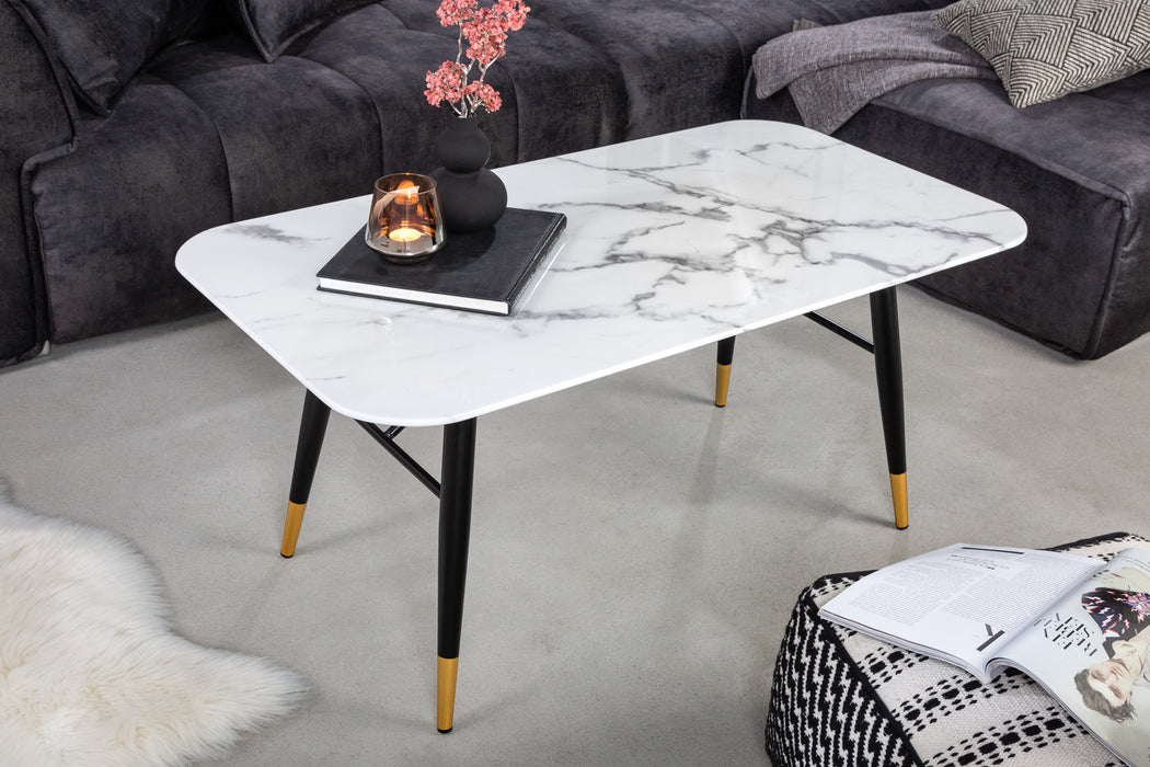 Couchtisch New York 110cm weiss Marmor Optik