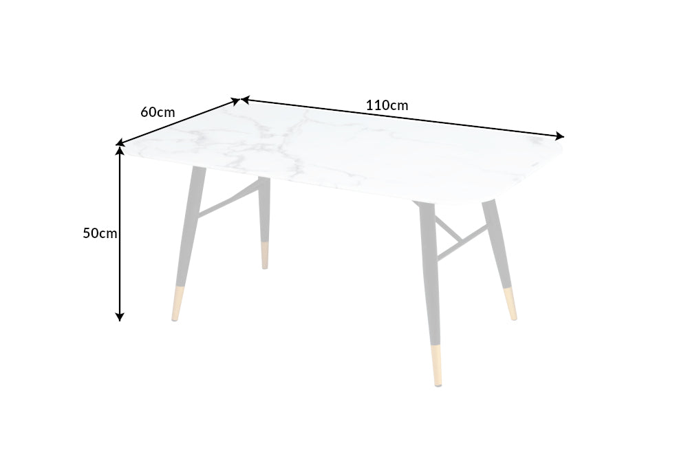Couchtisch New York 110cm weiss Marmor Optik