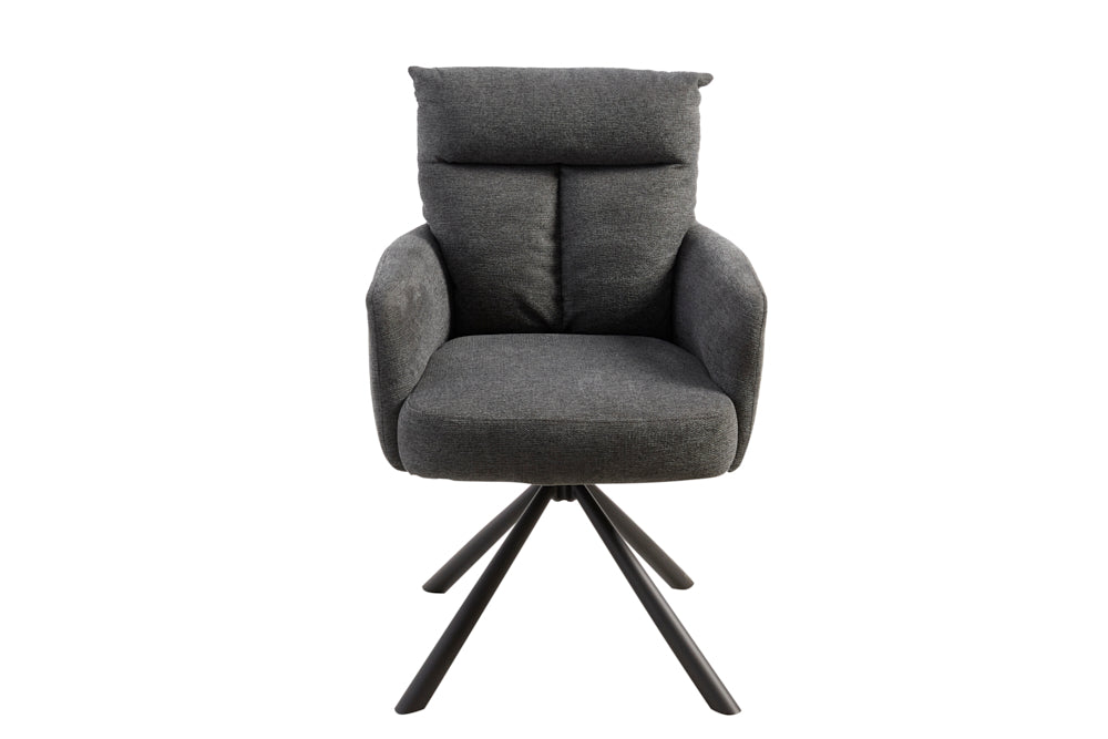 Retro Stuhl Grand Henry dunkelgrau drehbar 360