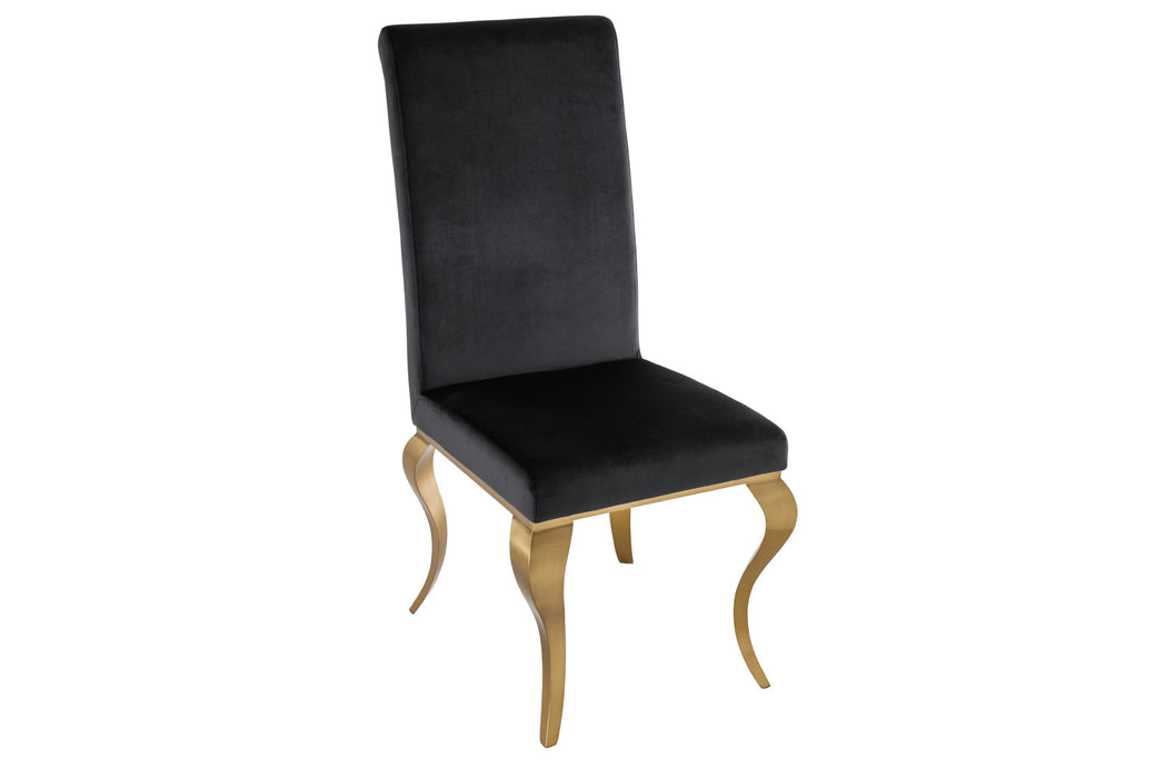Stuhl Barock schwarzer Samt gold