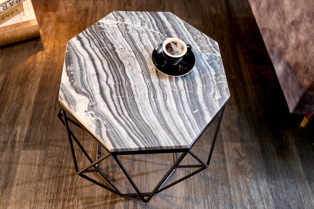 Couchtisch Diamant 50cm Marmor schwarz grau