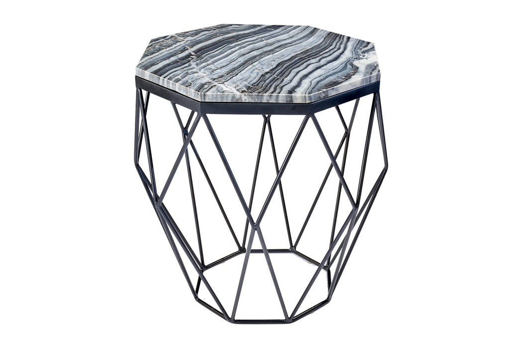 Couchtisch Diamant 50cm Marmor schwarz grau