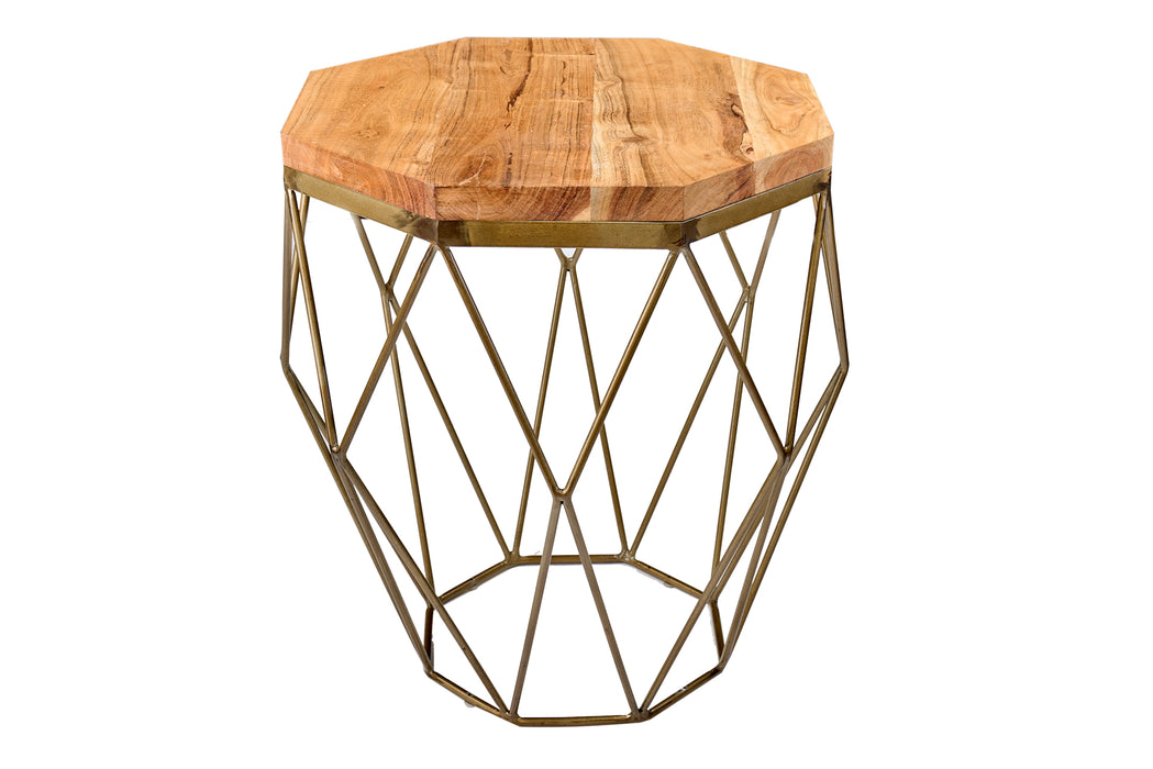Couchtisch Diamant 50cm Akazie messing natur
