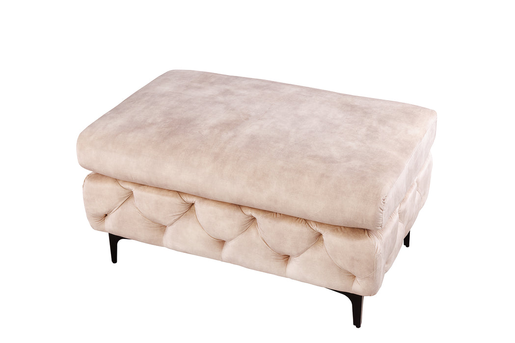 Hocker Barock champagner Samt