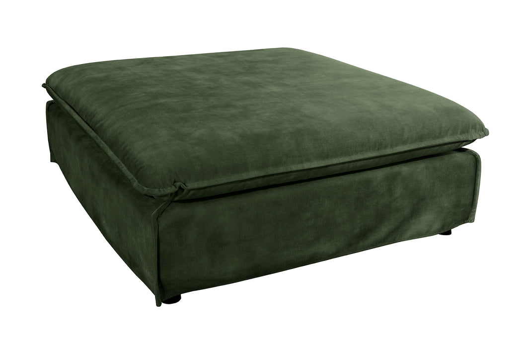 Hocker Clouds 100cm dunkelgrün Samt
