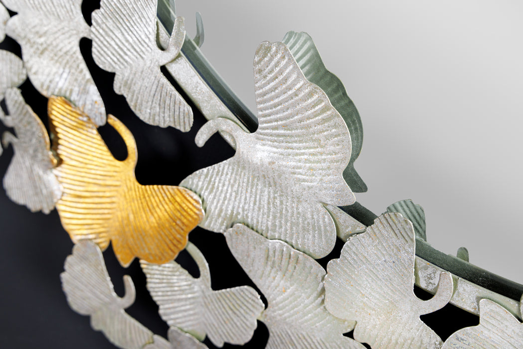 Spiegel Coral Leafs 95cm Gold Silber