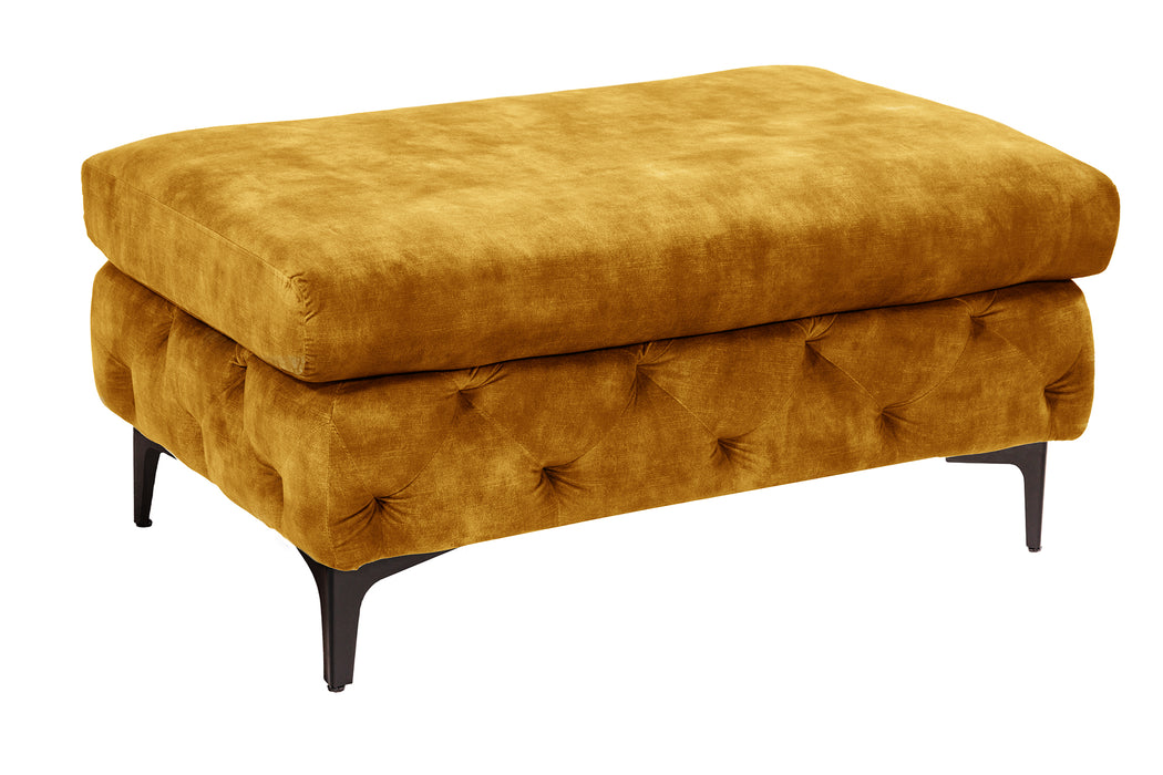 Hocker Barock senfgelb Samt