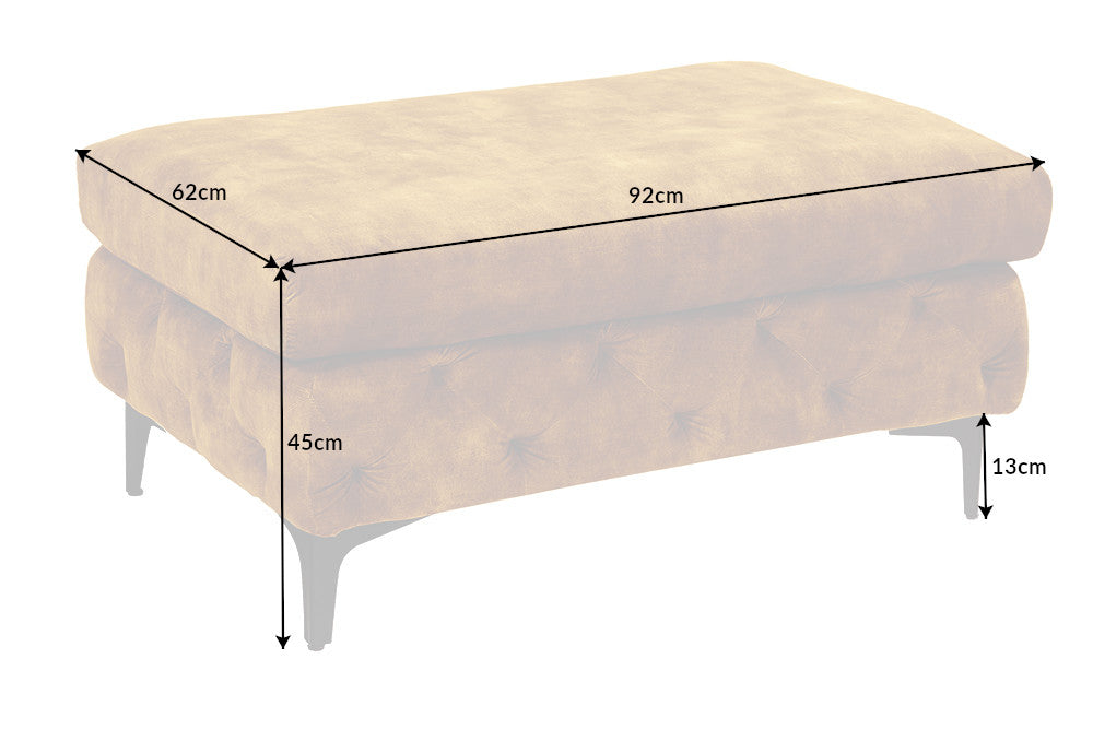 Hocker Barock senfgelb Samt