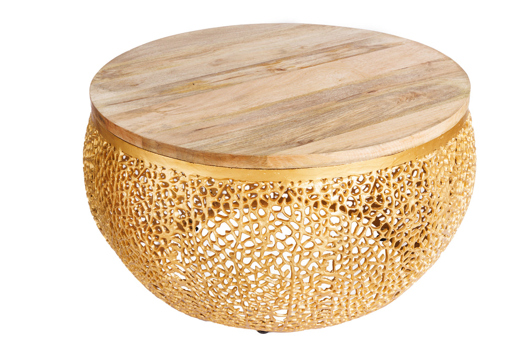 Couchtisch Petal 80cm Mango gold