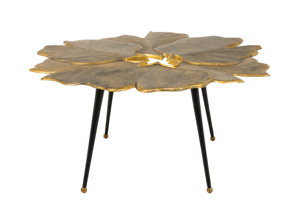 Couchtisch Coral Leafs 95cm gold schwarz