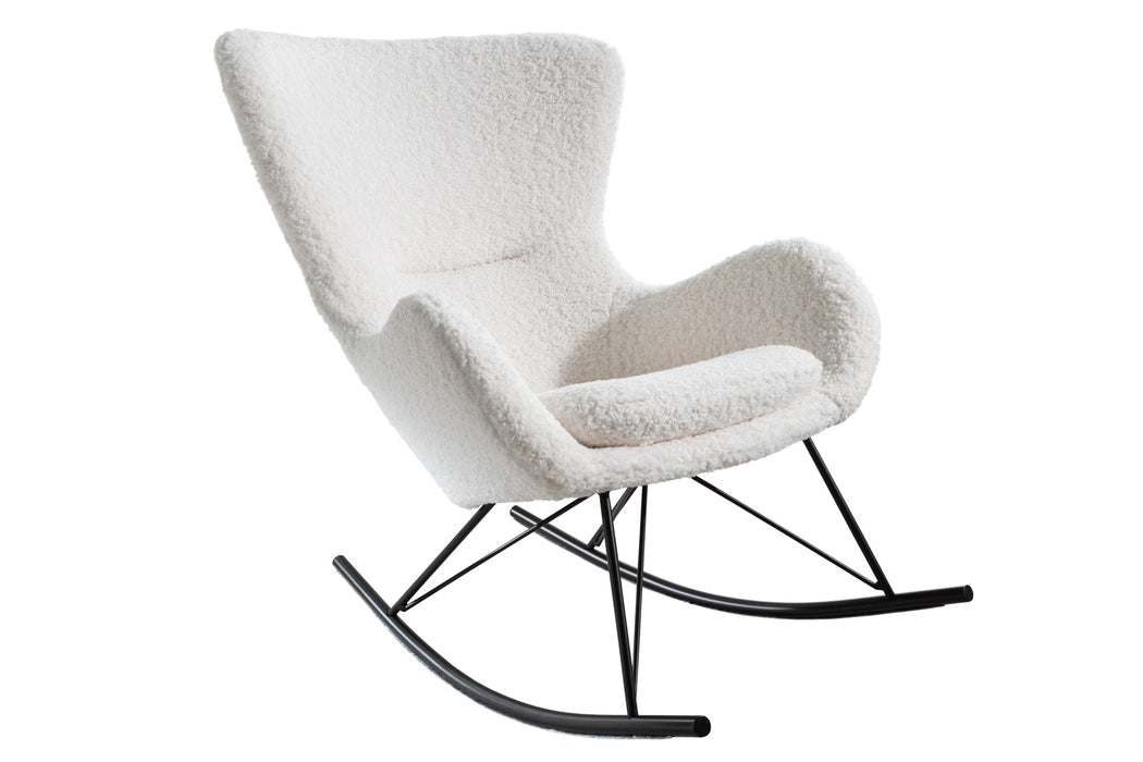 Schaukelstuhl Nordica Swing weiß Teddystoff