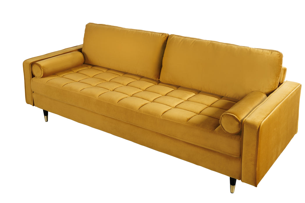 Sofa Plush Velvet 220cm Senfgelb Samt