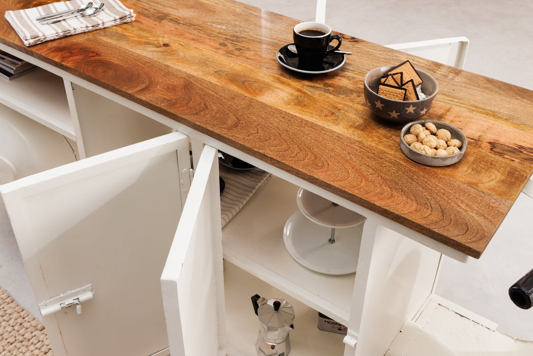 Barschrank Vespa 250cm Mangoholz weiß